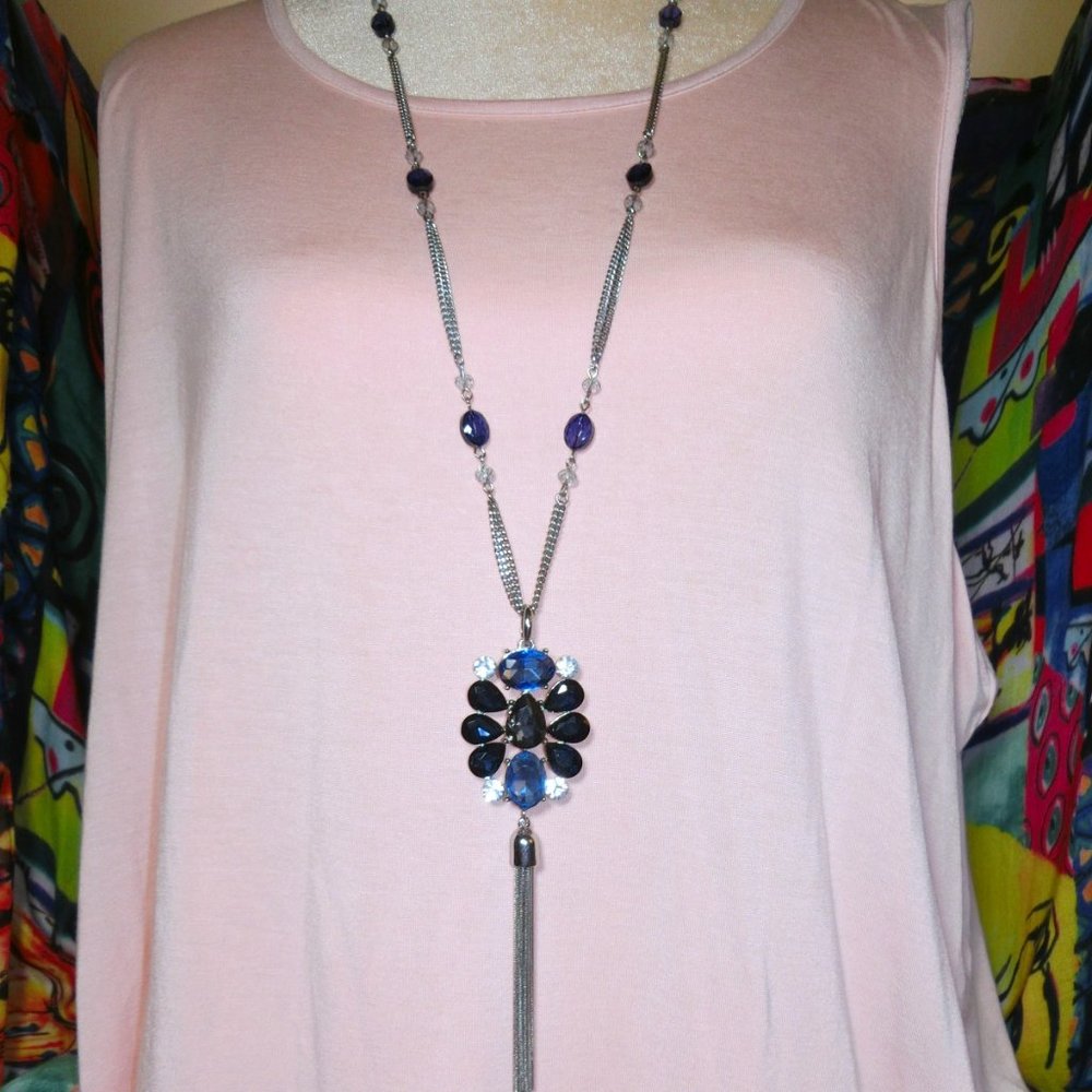 VTG 1980's Repro of Art Deco Sautoir SP w/Swarovski Crystals Limited Ed!